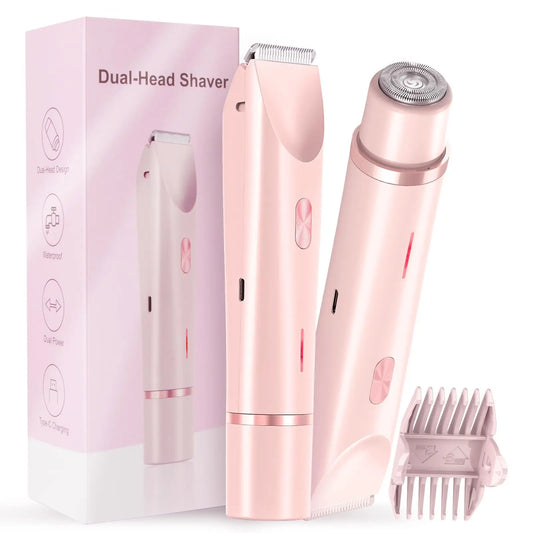 2-in-1 Electric Shaver for Women, Wet/Dry, Dual Head.