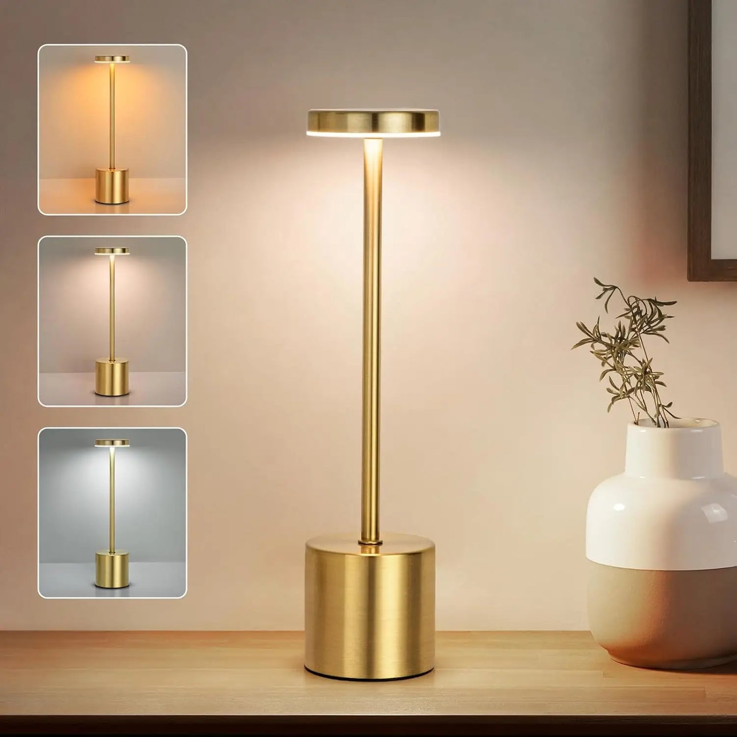 Rechargeable LED Table Lamp: 3 Colors