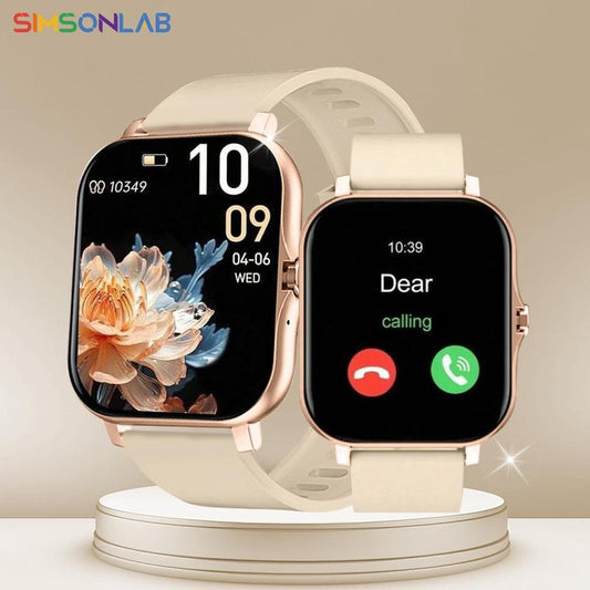 SIMSONLAB 1.83" HD Smartwatch with BT Calling & Sports Tracking. Compatible with Android & iOS.