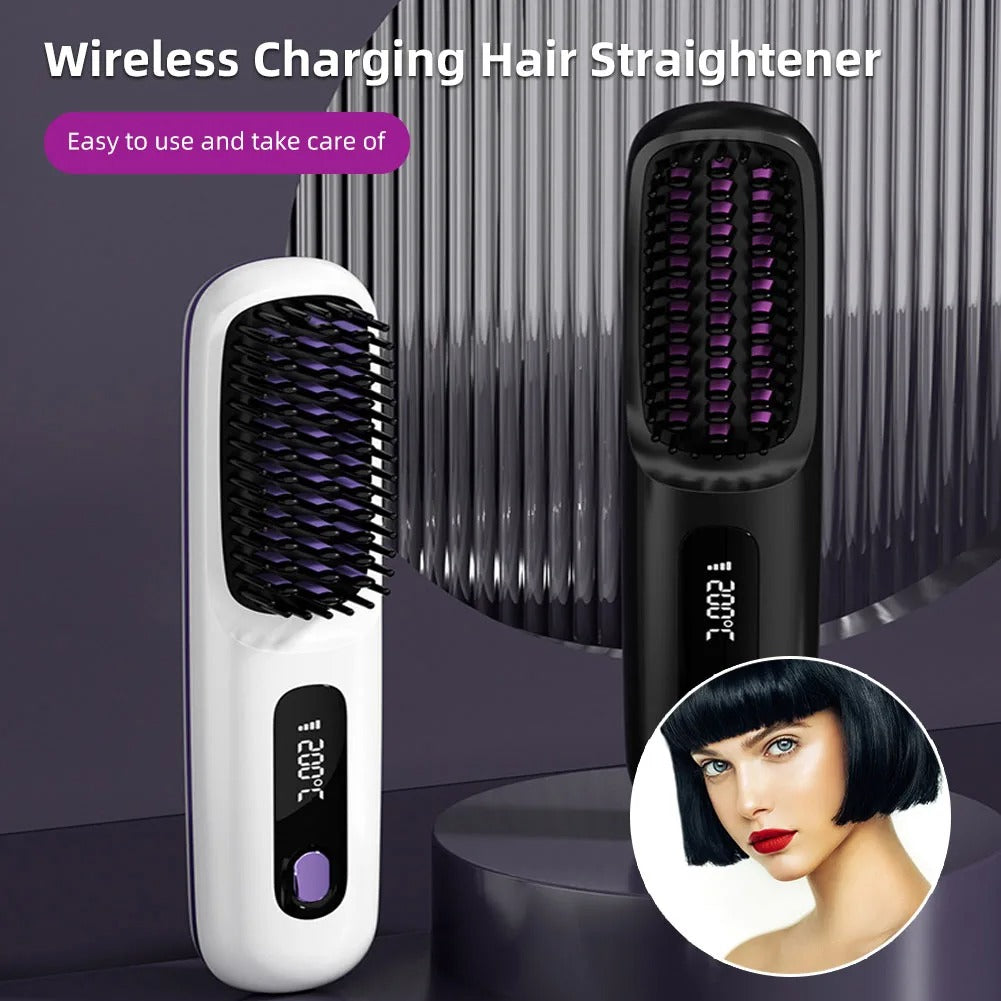 Wireless Hair Straightening Brush for Easy Styling