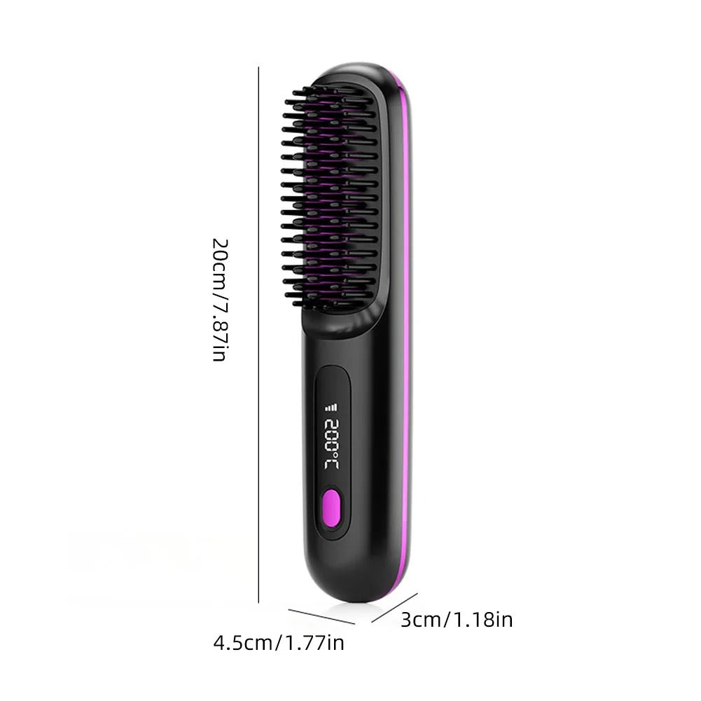 Wireless Hair Straightening Brush for Easy Styling