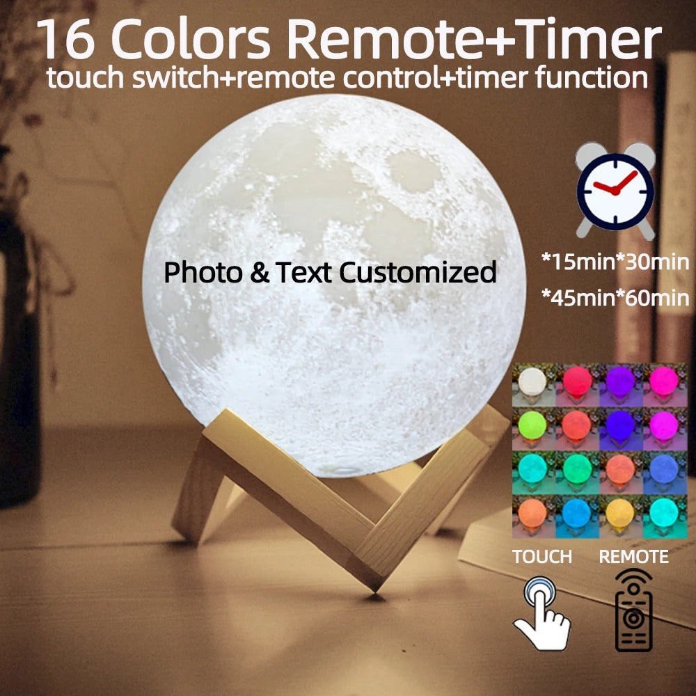 Rechargeable Moon Lamp with Personal Touch