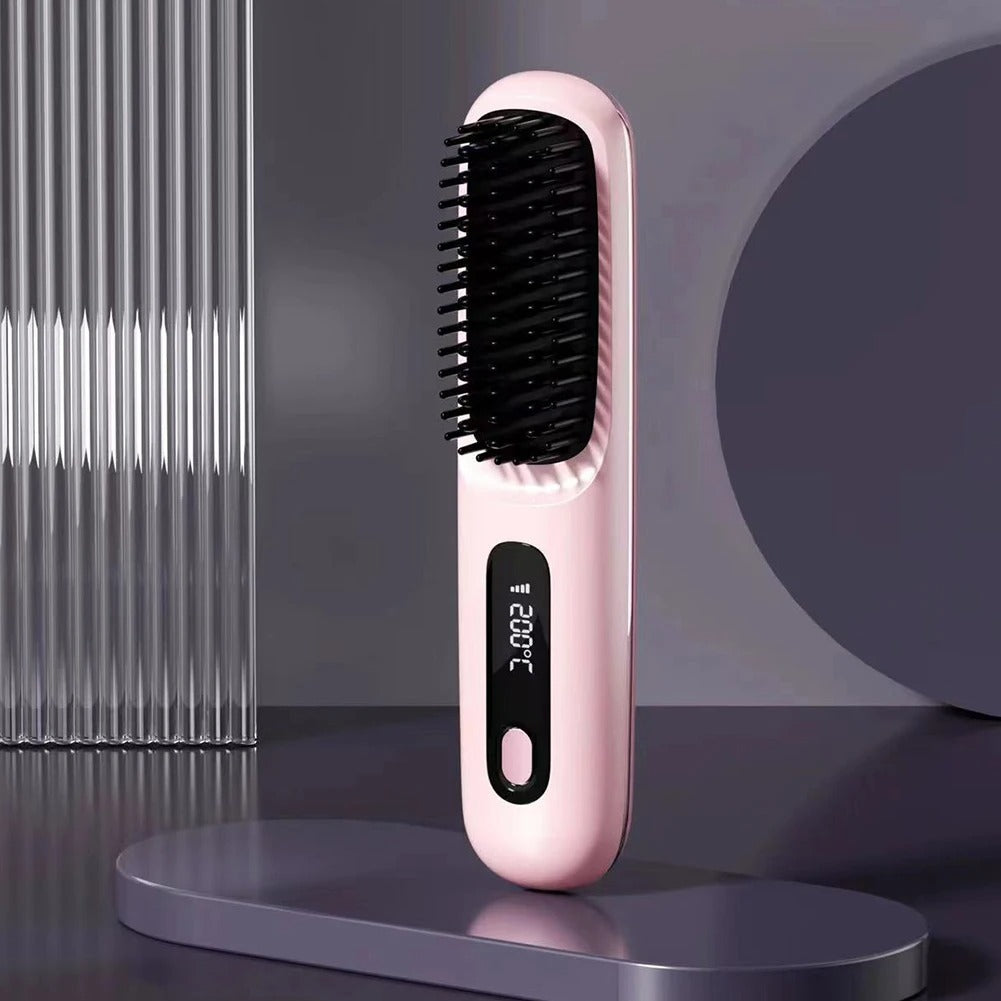 Wireless Hair Straightening Brush for Easy Styling